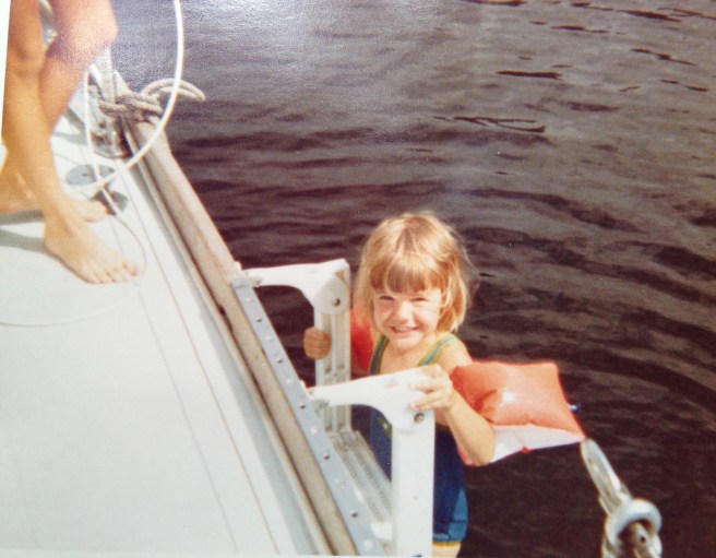 Braving the cold Canadian waters for a quick dip!